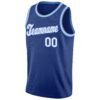 Custom Royal White-Light Blue Round Neck Rib-Knit Basketball Jersey