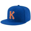 Custom Royal Orange-White Stitched Adjustable Snapback Hat