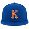 Custom Royal Orange-White Stitched Adjustable Snapback Hat