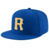 Custom Royal Gold-White Stitched Adjustable Snapback Hat