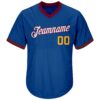Custom Royal Gold-Maroon Authentic Throwback Rib-Knit Baseball Jersey Shirt