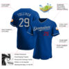 Custom Royal Gray-Red Authentic Baseball Jersey