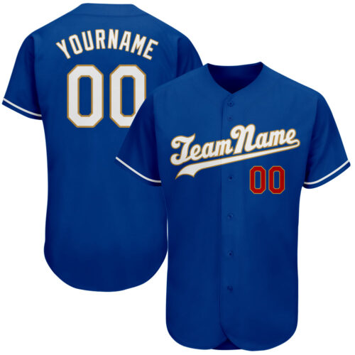 royal_0097 Custom Royal White-Old Gold Authentic Baseball Jersey