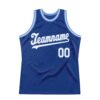 Custom Royal White-Light Blue Authentic Throwback Basketball Jersey