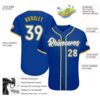 Custom Royal White-Gold Authentic Baseball Jersey