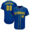Custom Royal Gold Authentic Baseball Jersey