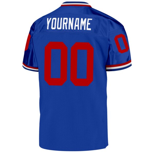 Custom Royal Red-White Mesh Authentic Throwback Football Jersey