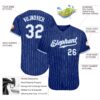 Custom Royal White Pinstripe White-Light Blue Authentic Baseball Jersey