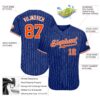 Custom Royal White Pinstripe Orange-White Authentic Baseball Jersey