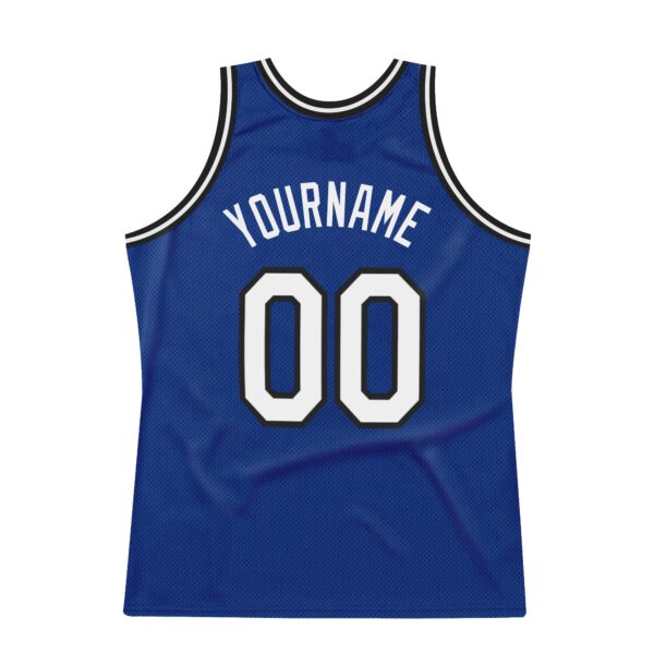 Custom Royal White-Black Authentic Throwback Basketball Jersey