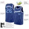 Custom Royal White Pinstripe Light Blue-White Authentic Basketball Jersey