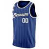 Custom Royal White Pinstripe White-Black Authentic Basketball Jersey