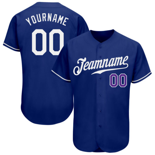 royal_0261 Custom Royal White-Purple Authentic Baseball Jersey