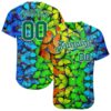 Custom Royal Kelly Green-White 3D Pattern Design Multicolored Butterflies Authentic Baseball Jersey