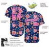 Custom Royal Pink-White 3D Pattern Design Flowers Authentic Baseball Jersey