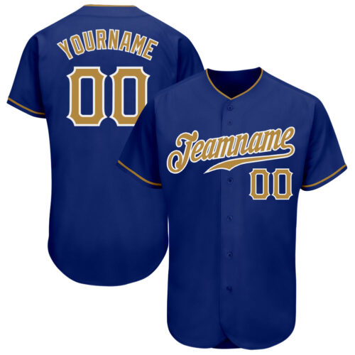 royal_0278 Custom Royal Old Gold-White Authentic Baseball Jersey