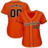 Custom Orange Black Cream-Old Gold Baseball Jersey