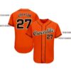 Custom Orange Black Cream-Old Gold Baseball Jersey