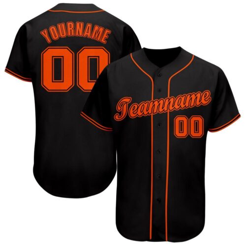 san_fr_0039 Custom Black Orange Baseball Jersey