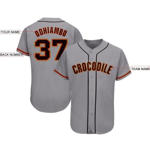 Custom Gray Black Orange-Old Gold Baseball Jersey
