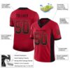 Custom Red Black-Old Gold Drift Fashion Football Jersey