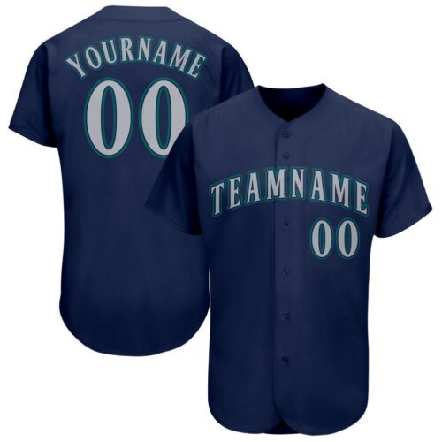 seattle_0037 Custom Navy Gray-Teal Baseball Jersey