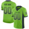 Custom Neon Green Navy-Gray Drift Fashion Football Jersey