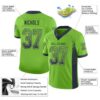 Custom Neon Green Navy-Gray Drift Fashion Football Jersey