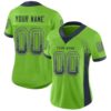 Custom Neon Green Navy-Gray Drift Fashion Football Jersey