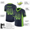 Custom Navy Neon Green-Gray Drift Fashion Football Jersey