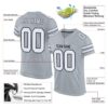 Custom Silver White-Black Mesh Authentic Football Jersey