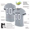 Custom Silver White-Black Mesh Authentic Football Jersey