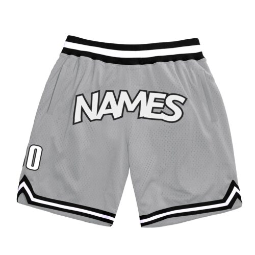 silver_gray_0009_20512b6f-9efe-4398-a276-97db037a85c1 Custom Gray White-Black Authentic Throwback Basketball Shorts