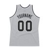 Custom Gray Black-White Authentic Throwback Basketball Jersey