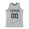 Custom Gray Black-White Authentic Throwback Basketball Jersey