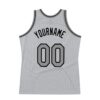Custom Gray Steel Gray-Black Authentic Throwback Basketball Jersey
