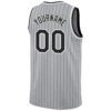 Custom Gray Black Pinstripe Black-White Authentic Basketball Jersey