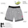 Custom Gray White-Black Authentic Throwback Basketball Shorts