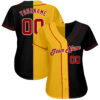 Custom Black Red-Yellow Authentic Split Fashion Baseball Jersey