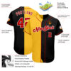 Custom Black Red-Yellow Authentic Split Fashion Baseball Jersey