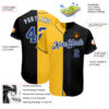 Custom Black Royal-Yellow Authentic Split Fashion Baseball Jersey