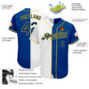 Custom White Royal-Gold Authentic Split Fashion Baseball Jersey
