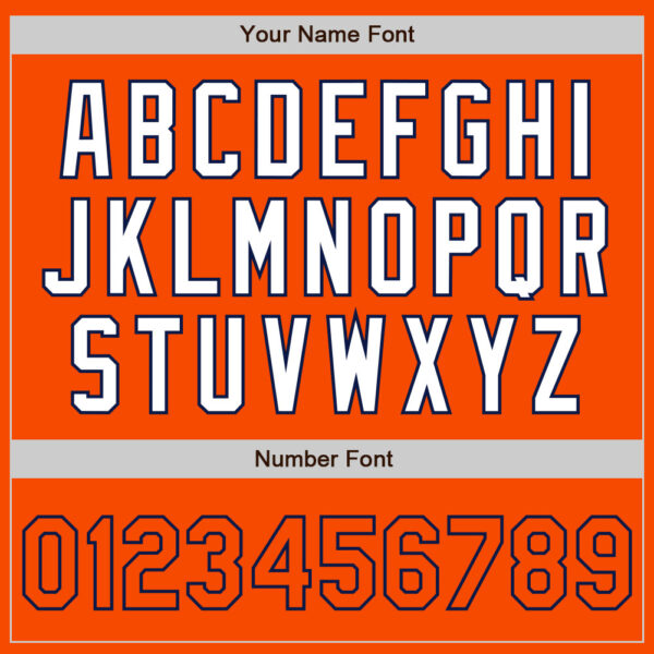 Custom White Orange-Navy Authentic Split Fashion Baseball Jersey