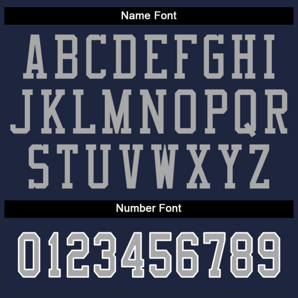 Custom Navy Gray-White Split Fashion Football Jersey