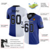 Custom Royal Black-White Split Fashion Football Jersey