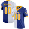 Custom Royal Gold-White Split Fashion Football Jersey
