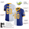 Custom Royal Gold-White Split Fashion Football Jersey