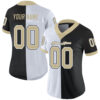 Custom Black Vegas Gold-White Split Fashion Football Jersey