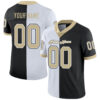 Custom Black Vegas Gold-White Split Fashion Football Jersey