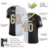 Custom Black Vegas Gold-White Split Fashion Football Jersey